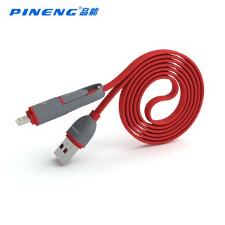 Cáp sạc dùng cho điện thoại chuẩn Lightning & Micro USB PINENG PN -301 (Đỏ)