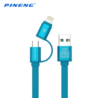 Cáp sạc dùng cho điện thoại chuẩn Lightning & Micro USB Pineng PN -304 (Xanh Biển)