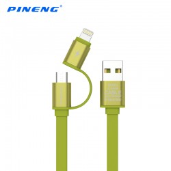 Cáp sạc dùng cho điện thoại chuẩn Lightning & Micro USB Pineng PN -304 (Xanh Lá)