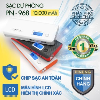 Pin sạc dự phòng Pineng PN-968 LCD 10000 mAh (Đen)
